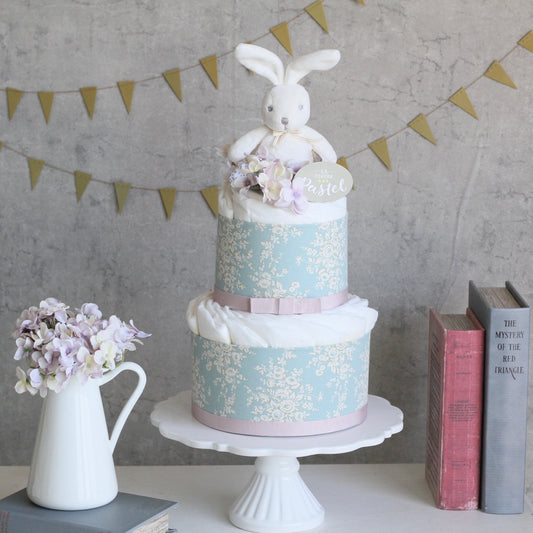 フランス「Kaloo」ラトル付きオーガニックダイパーケーキ(おむつケーキ)