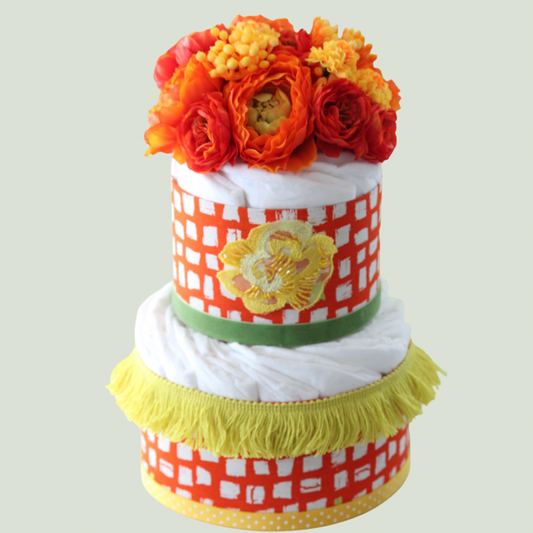 「Olivia」フラワーオーガニックダイパーケーキ(おむつケーキ)