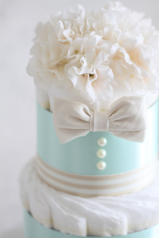 「Amulette Bow tie」ボウタイ付オーガニックダイパーケーキ(おむつケーキ)