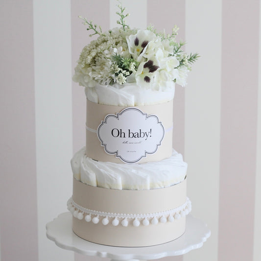 ジェンダーリビールーケーキ(ダイパーケーキ・おむつケーキ)・性別発表ケーキ