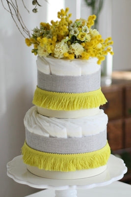 「mimosa」フラワーオーガニックダイパーケーキ(おむつケーキ)