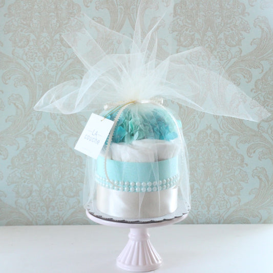 「Little Grace」フラワーオーガニックダイパーケーキ(おむつケーキ)全2色