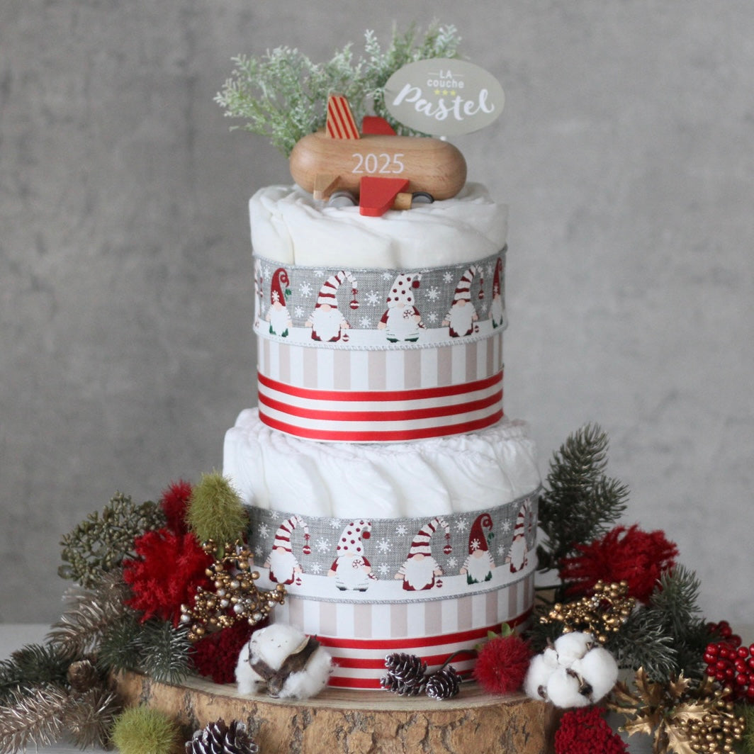 2026年クリスマスおむつケーキ（2段）
